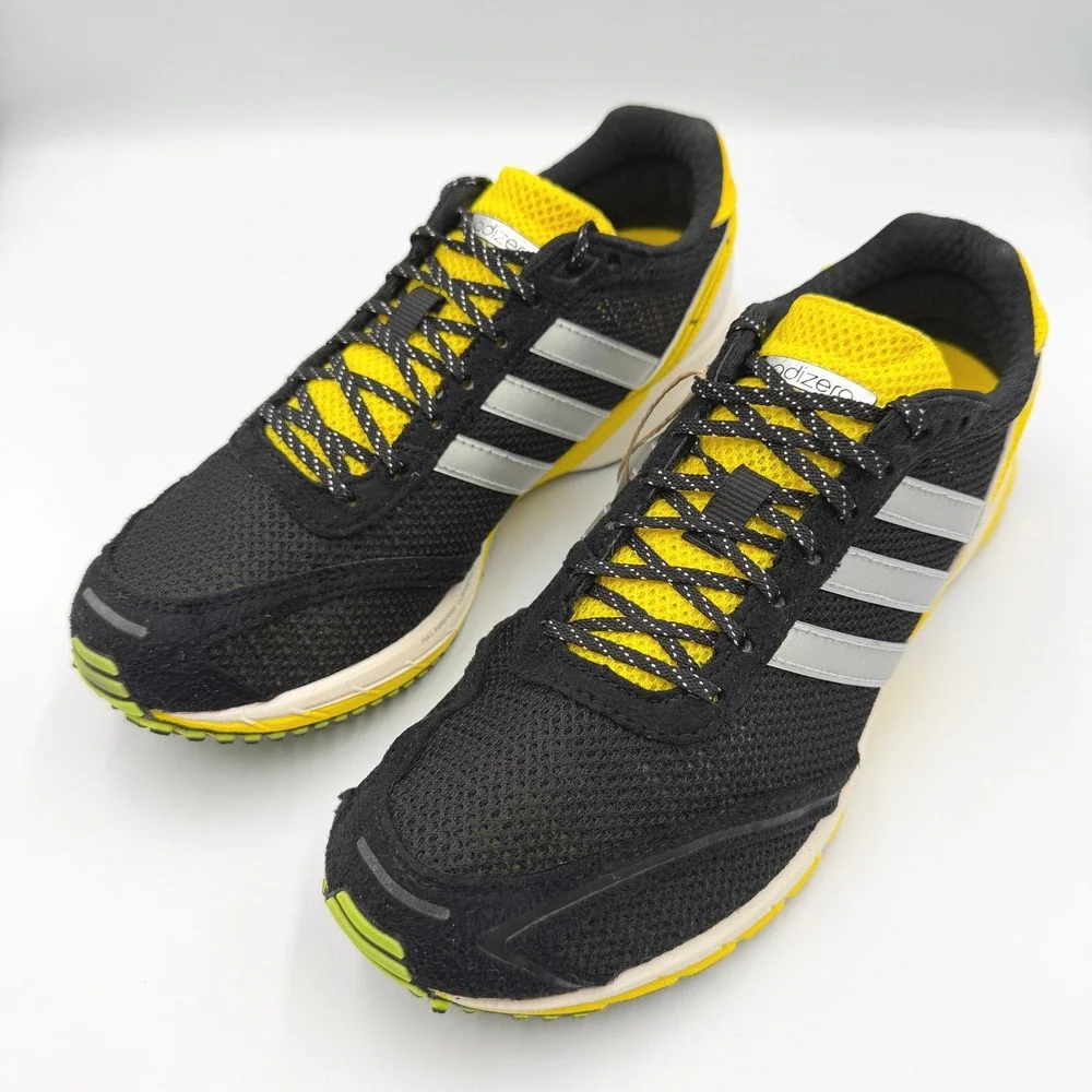 Adidas Adizero Adios OG Sneakers Women 7 Black Yellow JP7635 **NEW**